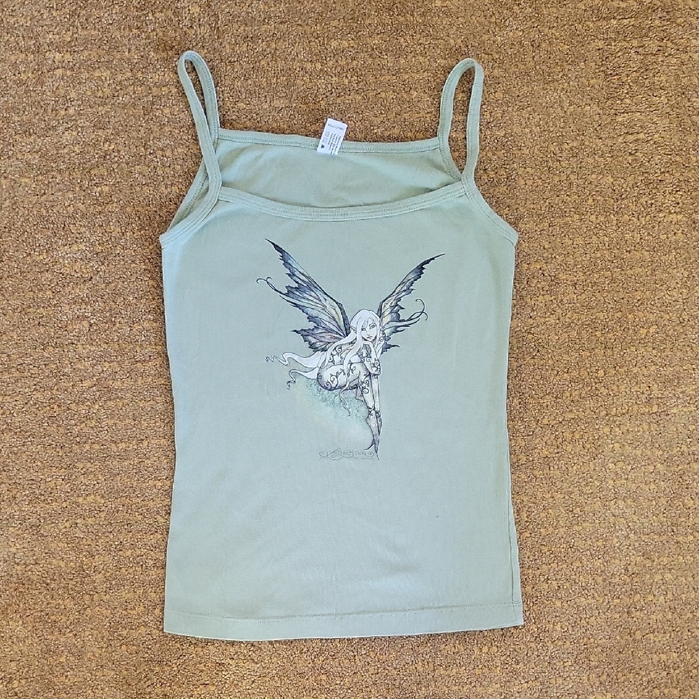 The Mountain Fairy Graphic Tank Top - Light Green